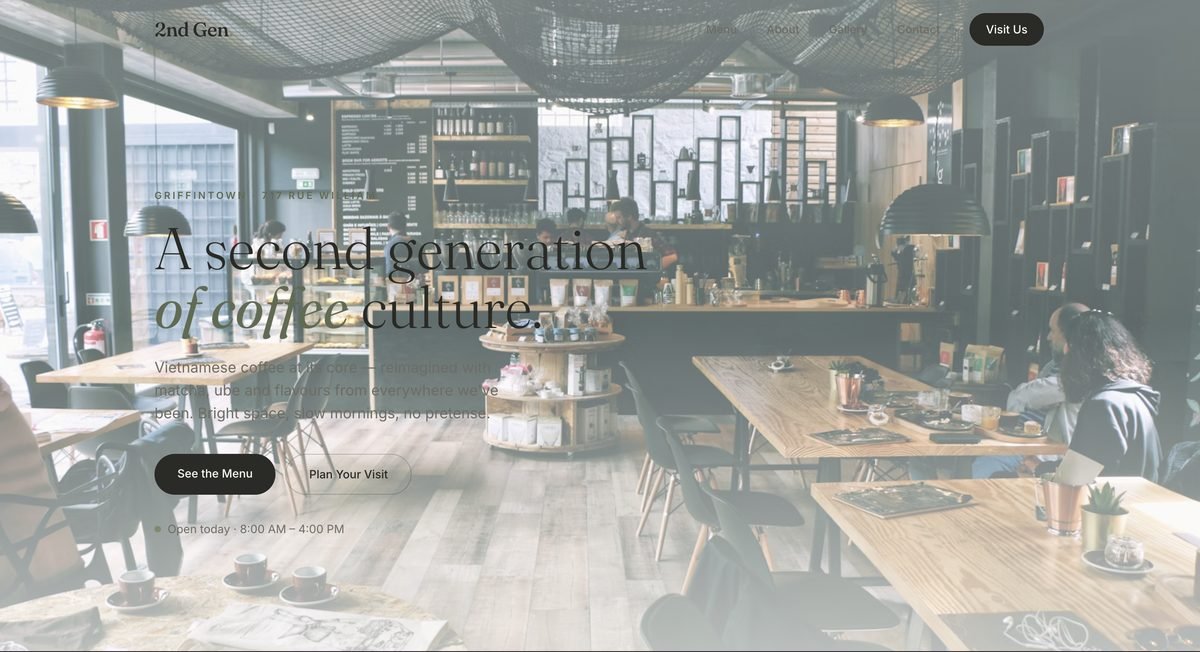 Café 2nd Gen website preview