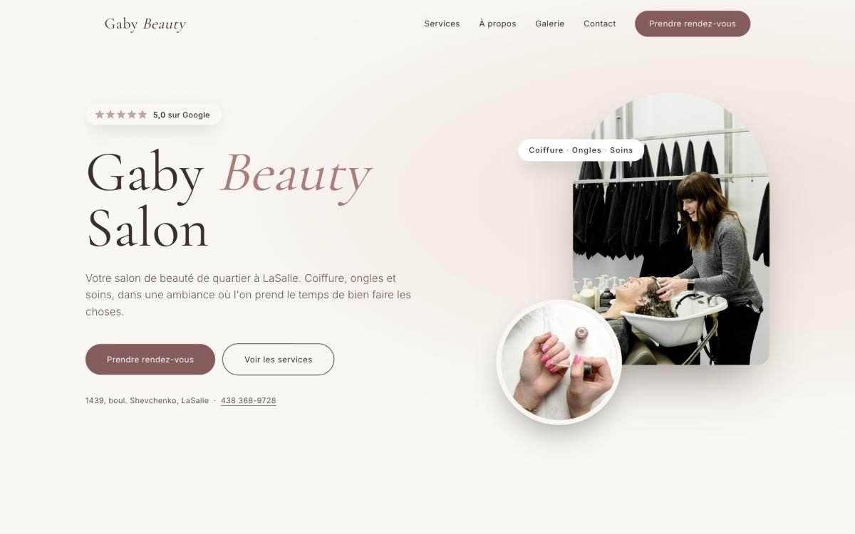 Aperçu du site Gaby Beauty Salon