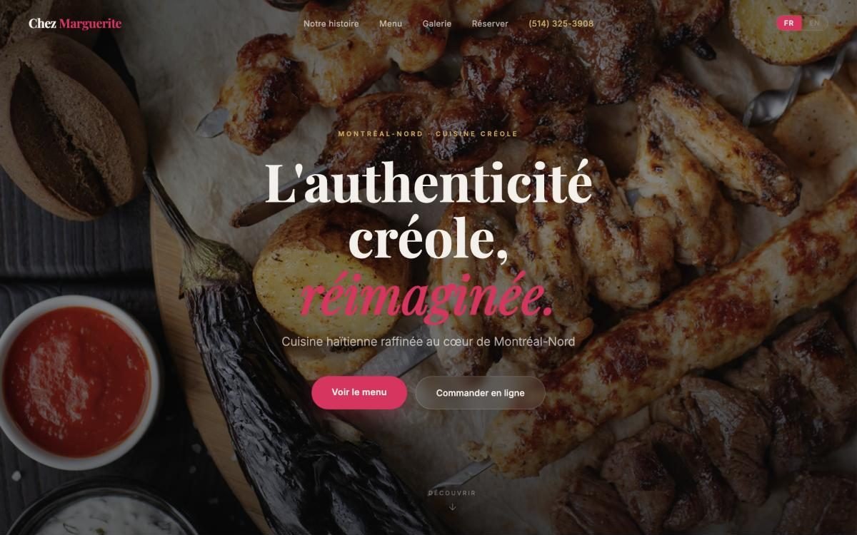 Aperçu du site Chez Marguerite